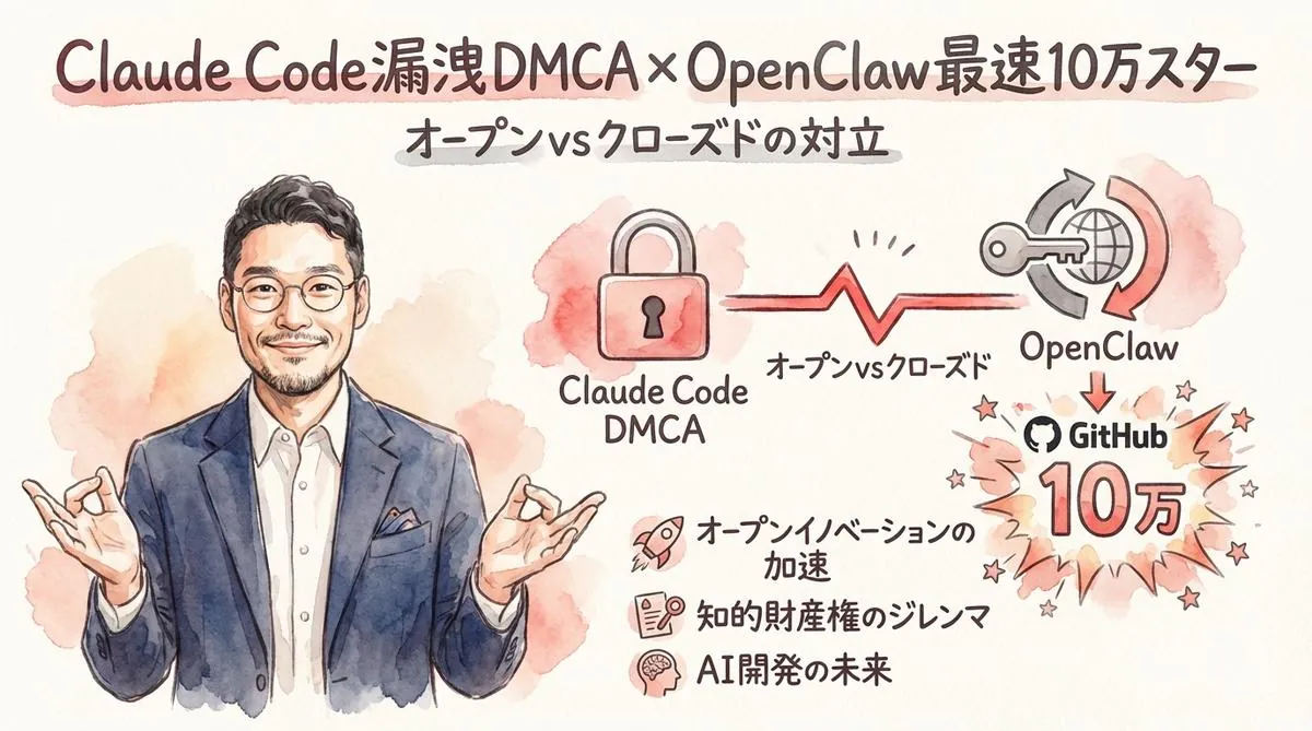 Claude Code DMCA×OpenClawのグラレコ図解