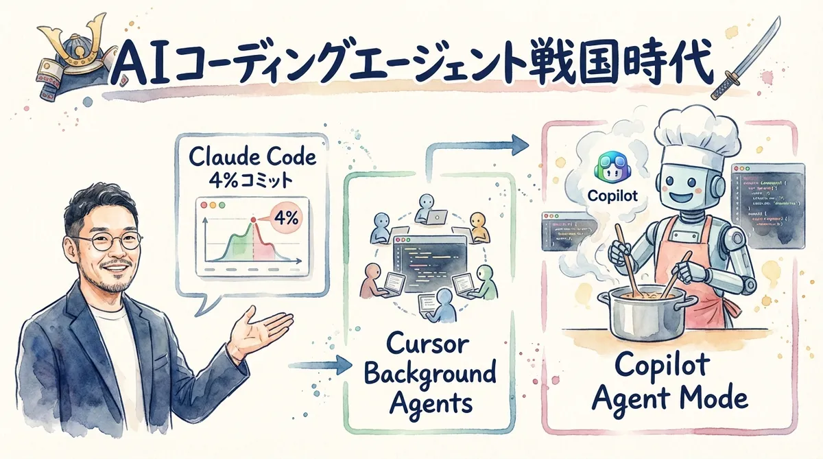 AIコーディングエージェント戦国時代のグラレコ図解