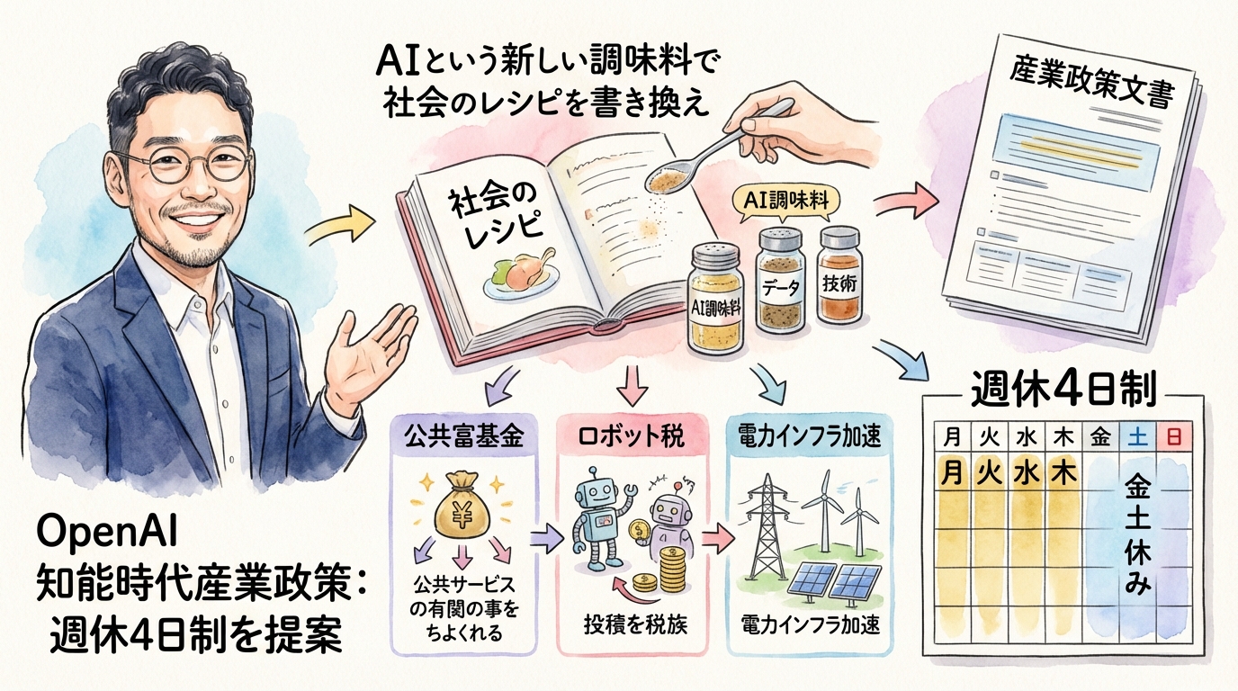 OpenAI知能時代の産業政策 週4日勤務提言
