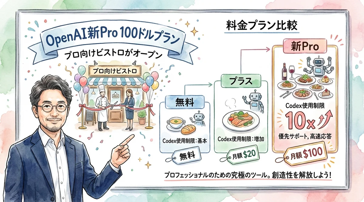 OpenAI新Proプランのグラレコ図解