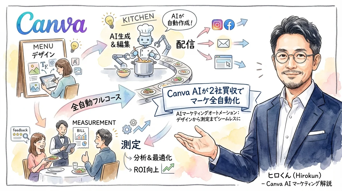 Canva AI買収のグラレコ図解