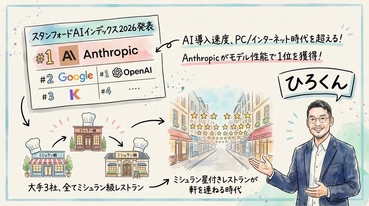 Stanford AI Index 2026 のグラレコ