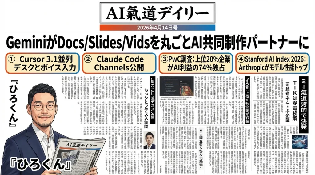 AI氣道デイリー 2026年4月14日号 新聞風