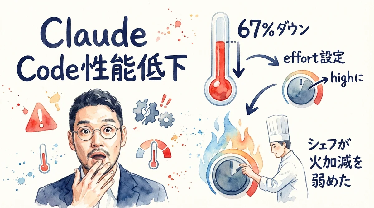 Claude Code effort 性能低下 グラレコ図解