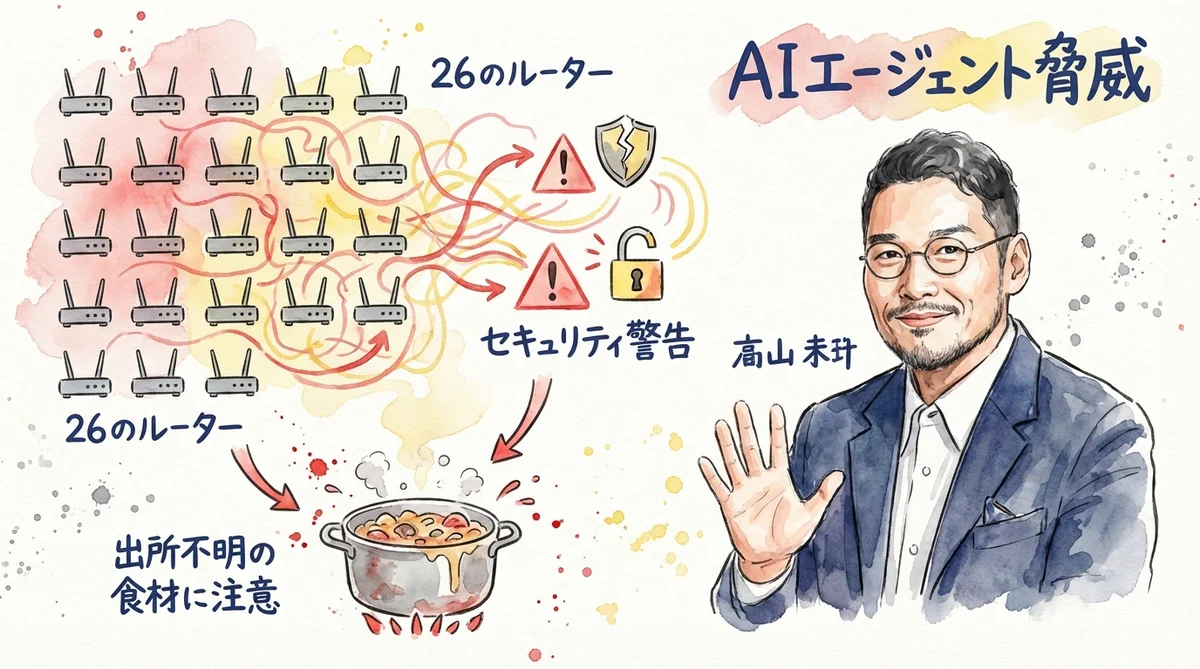 AIエージェント セキュリティ脅威 グラレコ図解