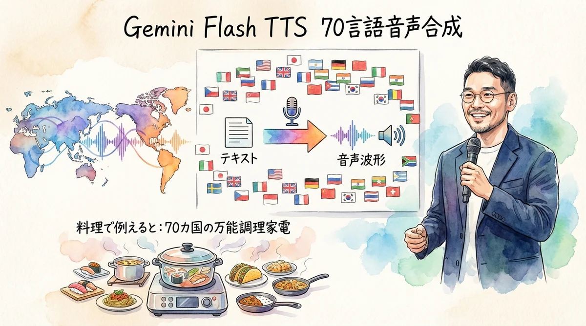Gemini 3.1 Flash TTS音声合成の図解グラレコ