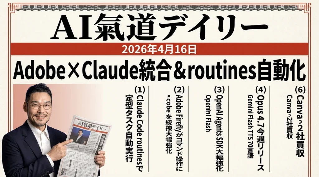 AIニュース2026年4月16日号 新聞風メイン画像