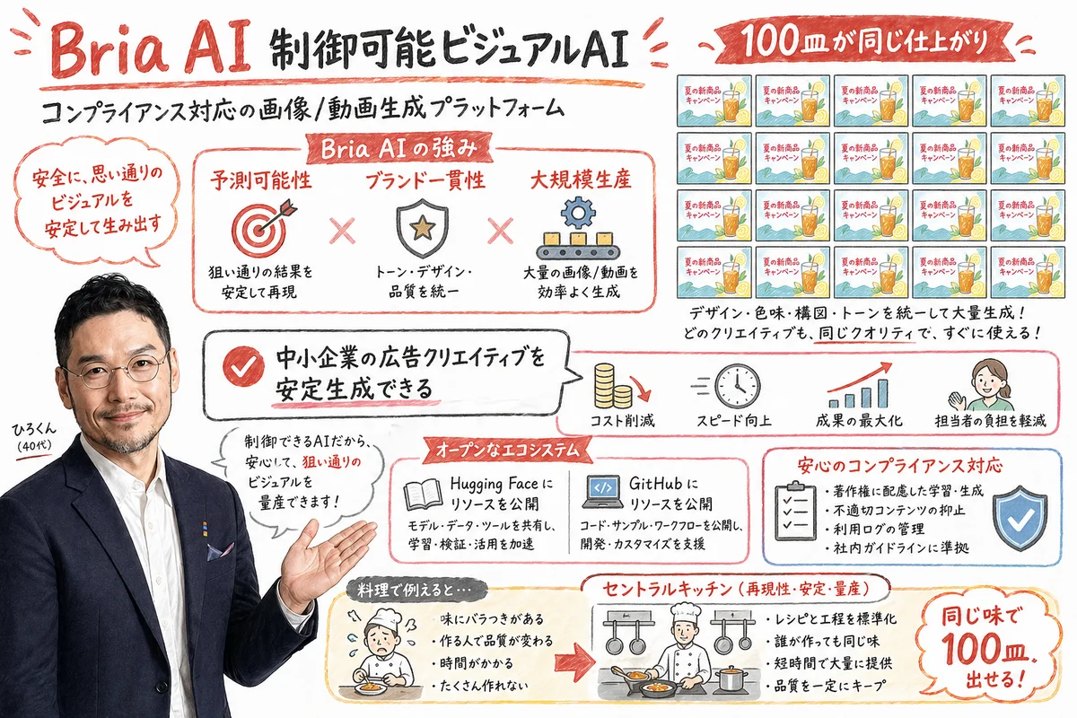 Bria AI 制御可能ビジュアルAIのグラレコ