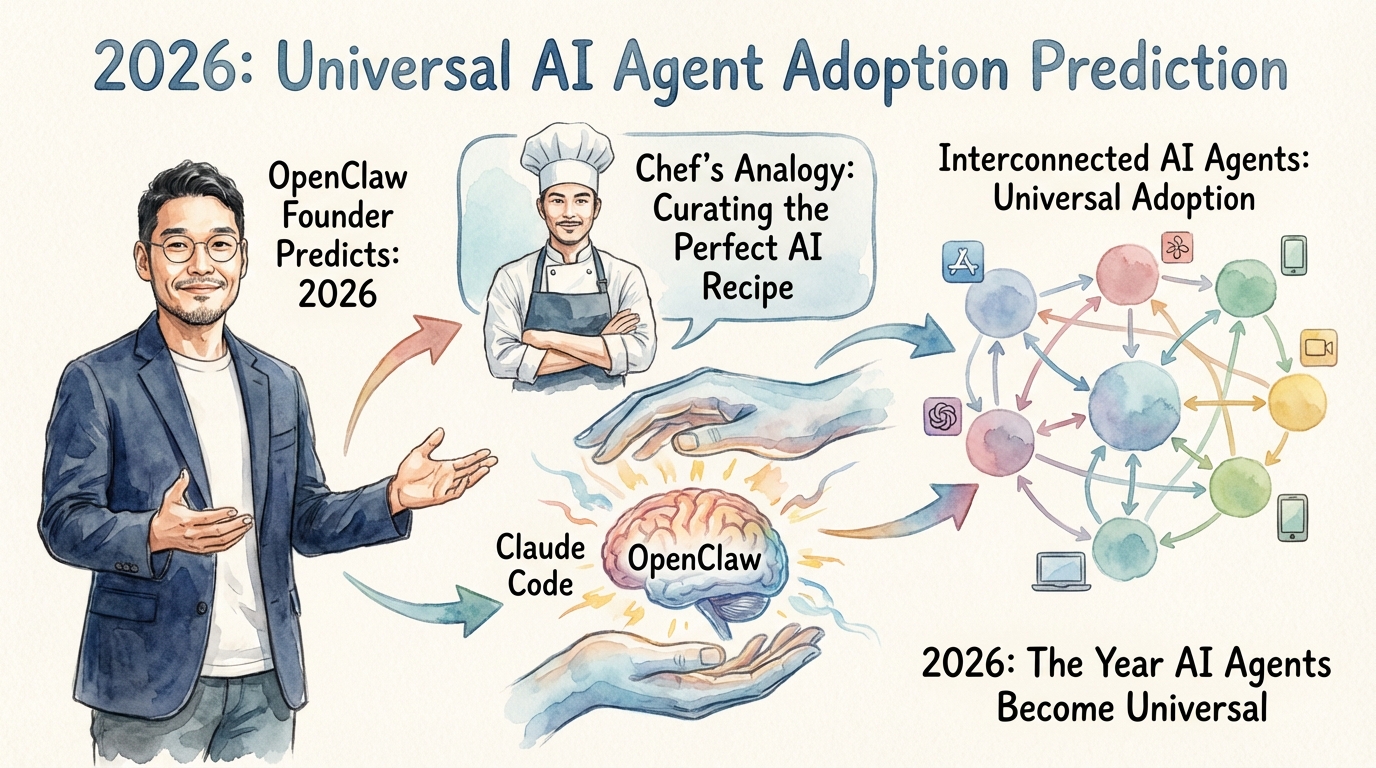 OpenClaw AIエージェント普及のグラレコ図解