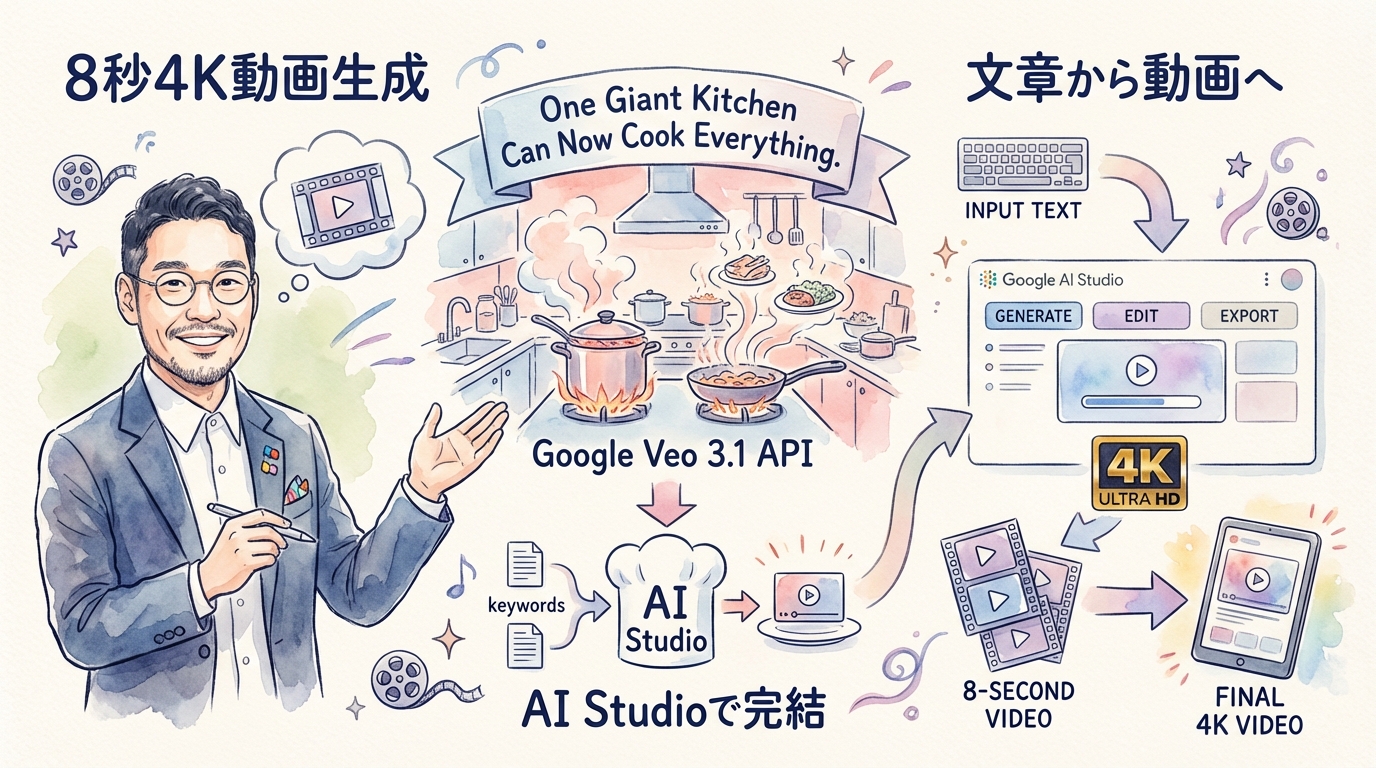 Veo 3.1動画制作革命のグラレコ図解