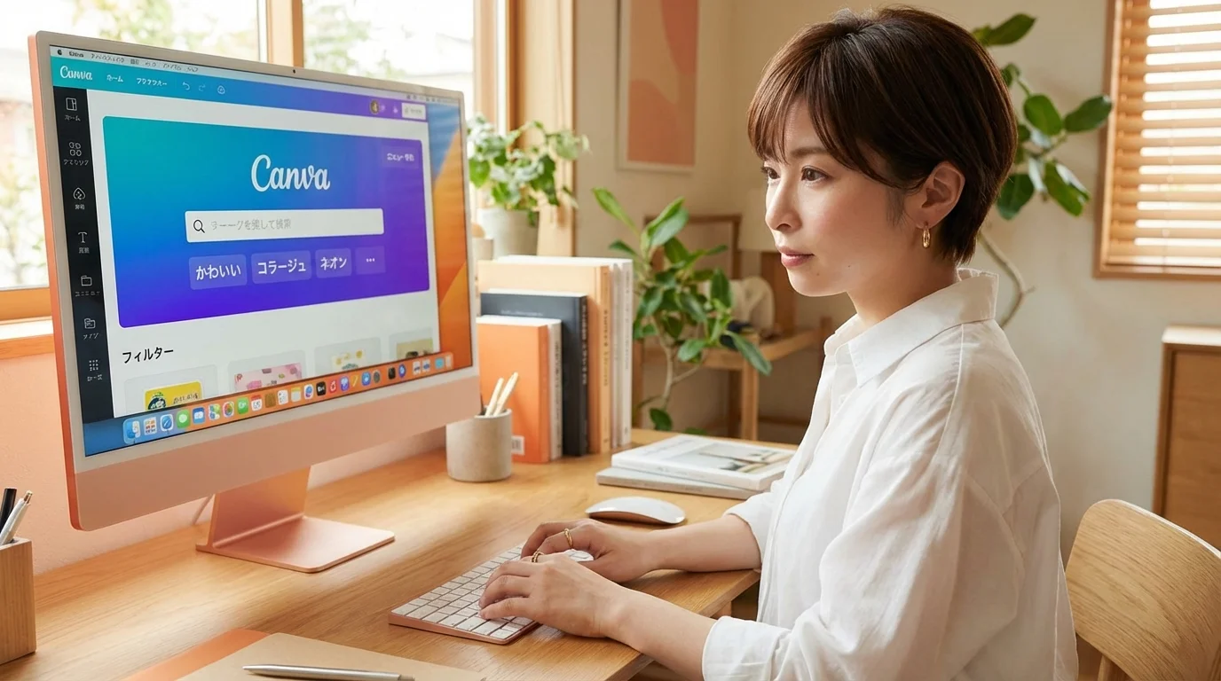 ともみんがCanvaスタイルフィルターを操作