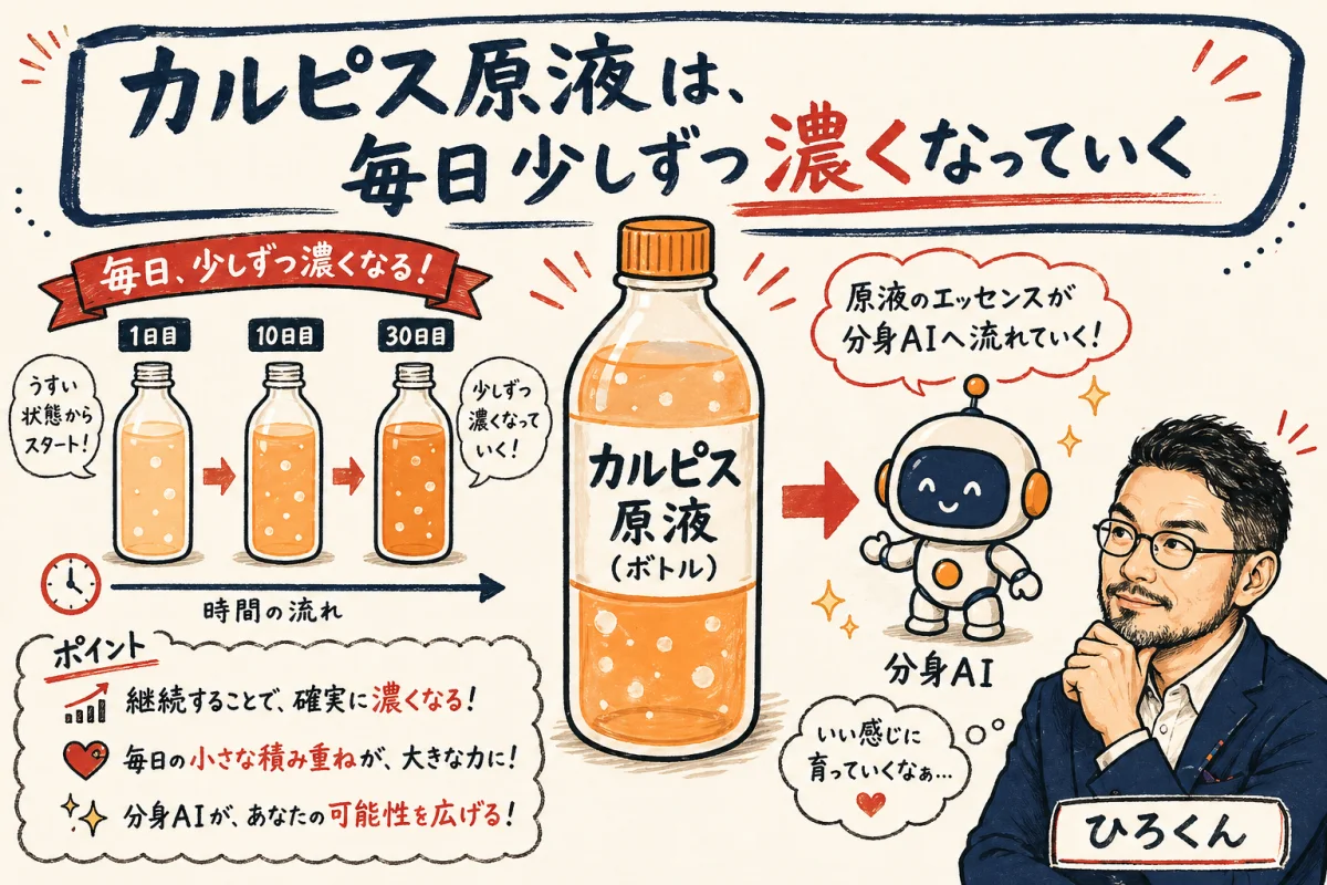 カルピス原液とAI 共感ストーリーで魂を育てる