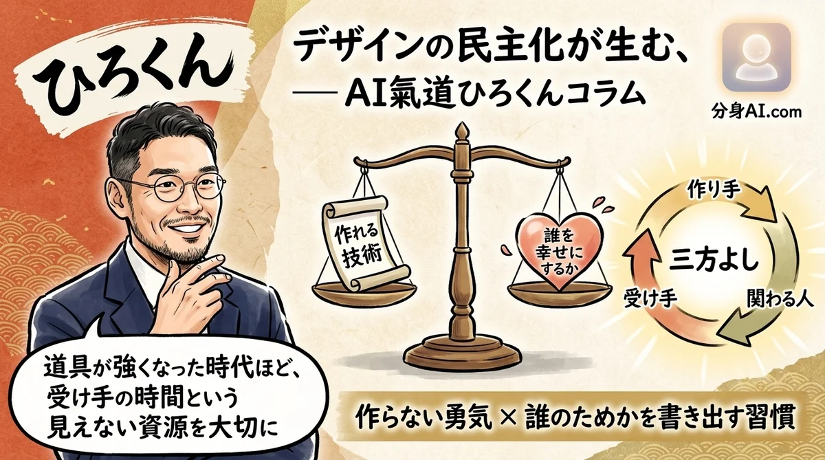 ひろくんコラム図解：デザインの民主化と作り手の責任