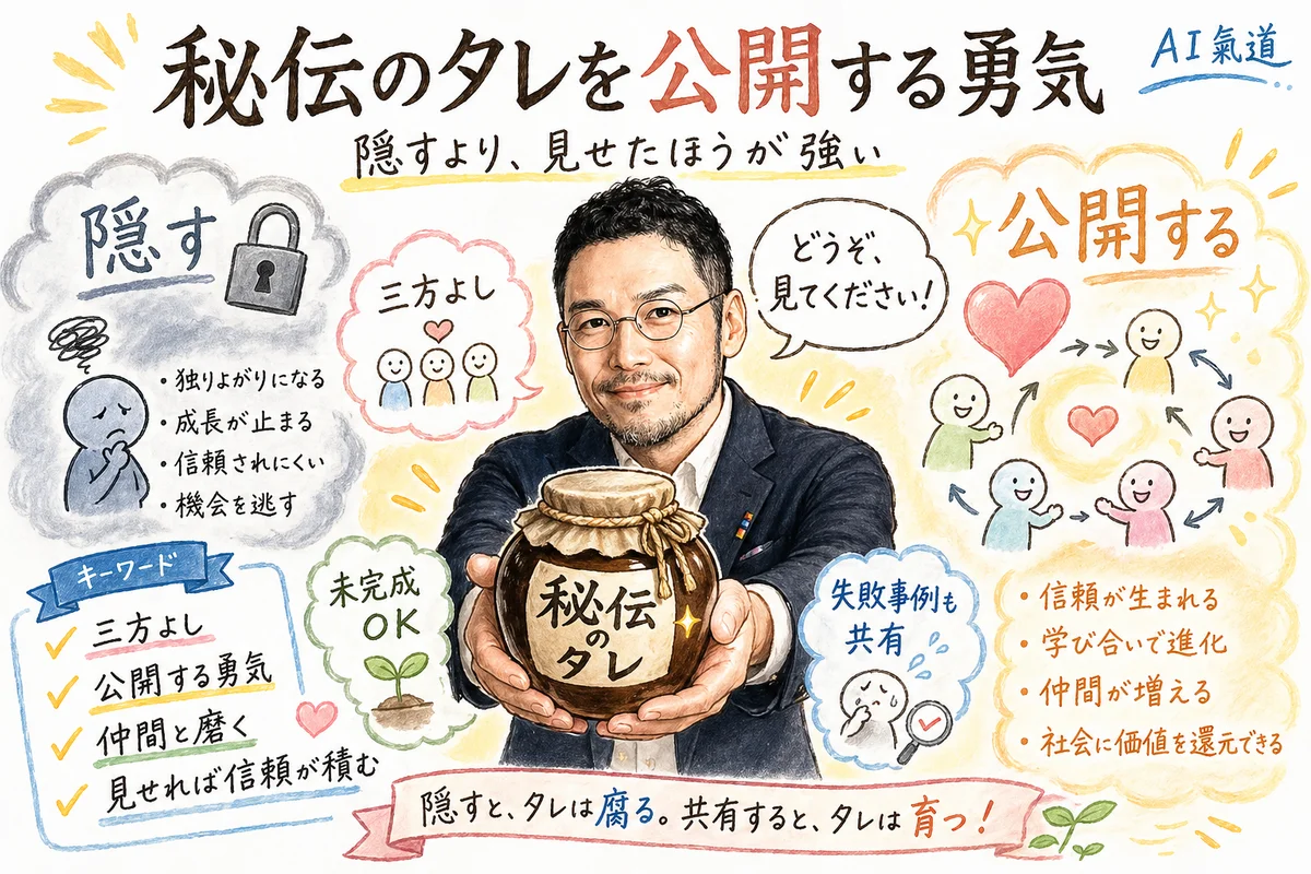 ひろくんコラム図解：秘伝のタレを公開する勇気