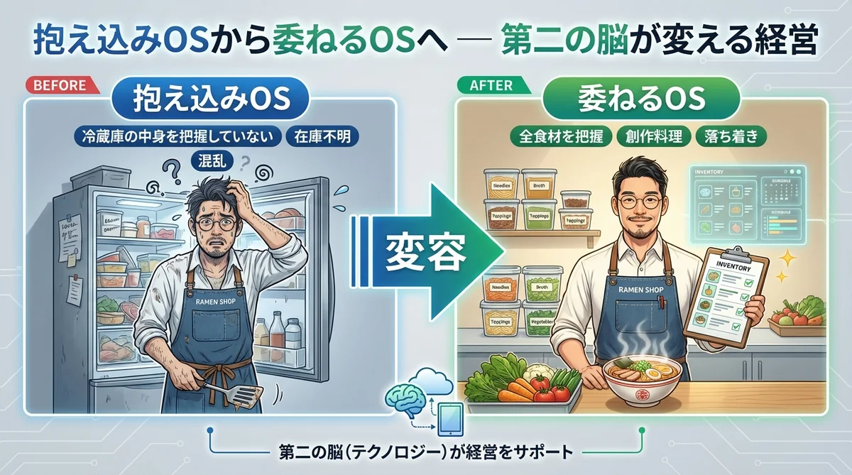 抱え込みOSから委ねるOSへ — 第二の脳が変える経営