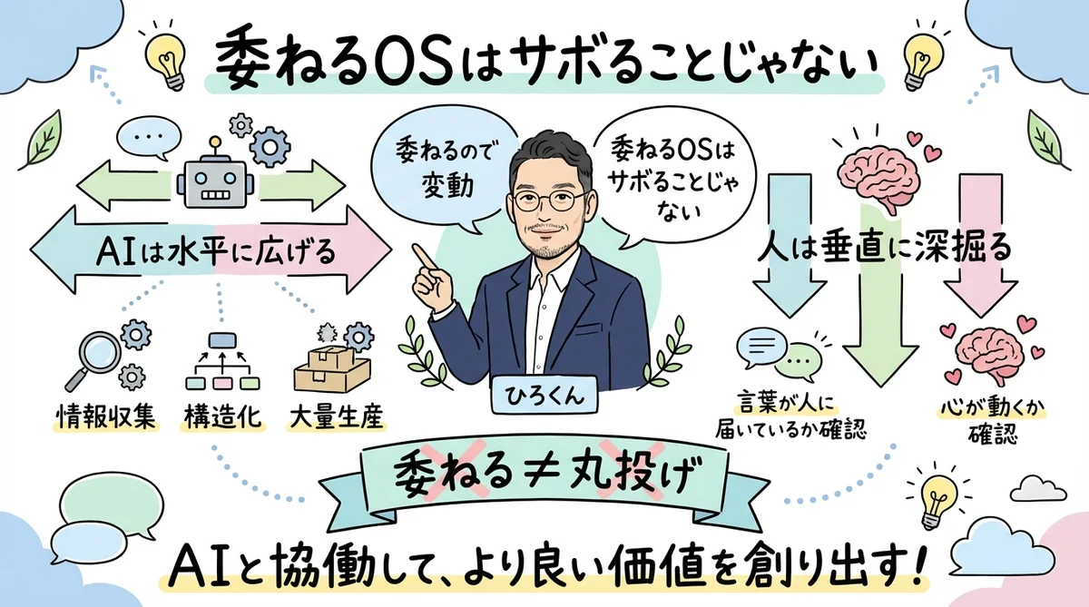 委ねるOSはサボることじゃない グラレコ図解