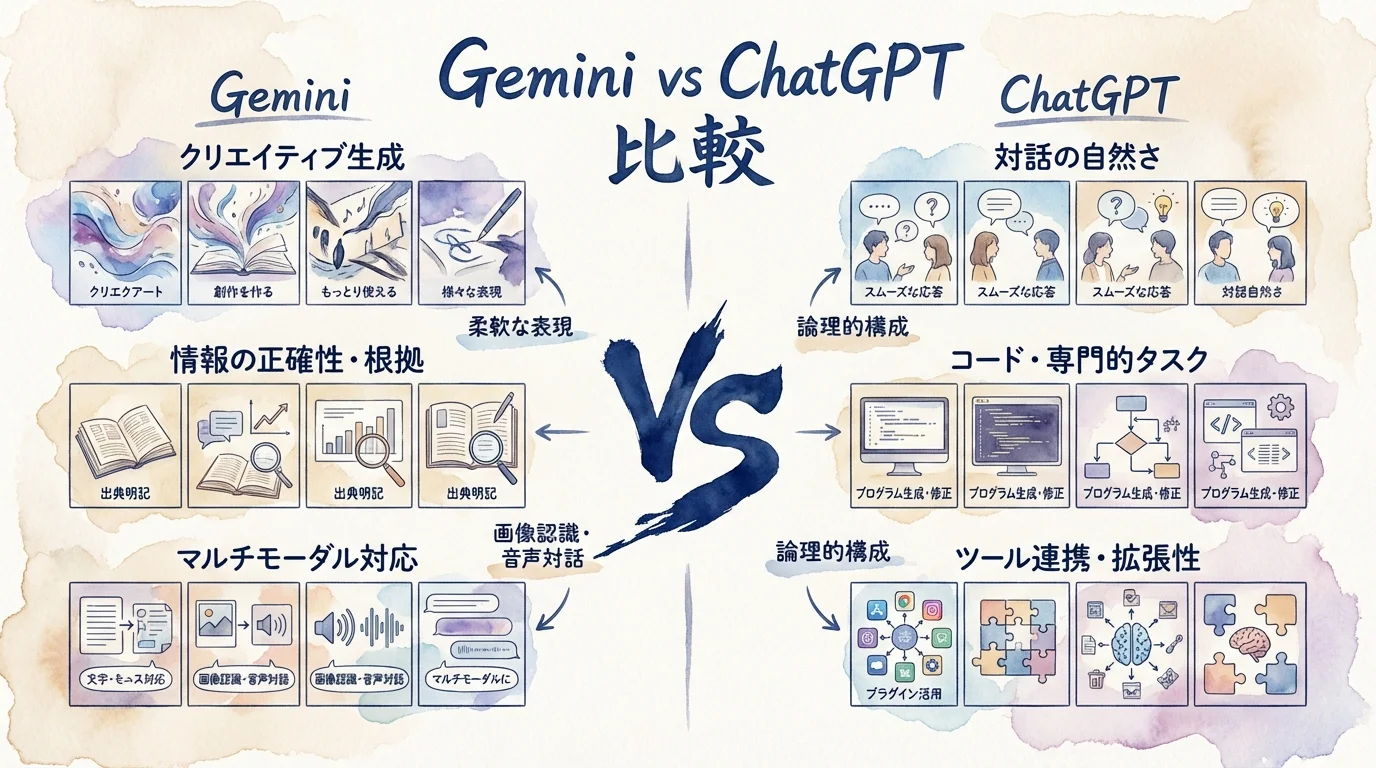 Gemini vs ChatGPT 4コマ漫画制作比較