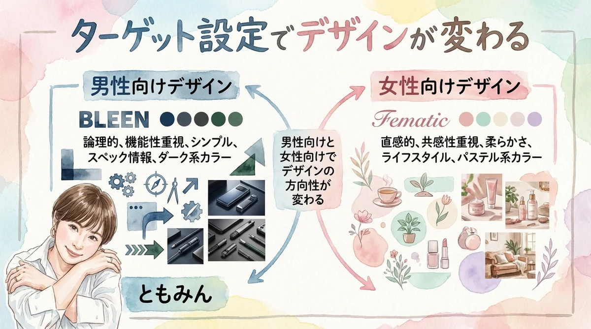 ターゲット層でデザインが変わる