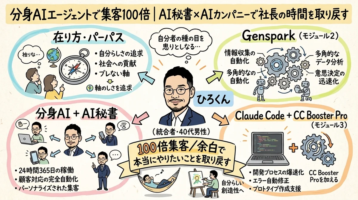分身AIエージェントで集客100倍講座 導入セミナー 全体図解