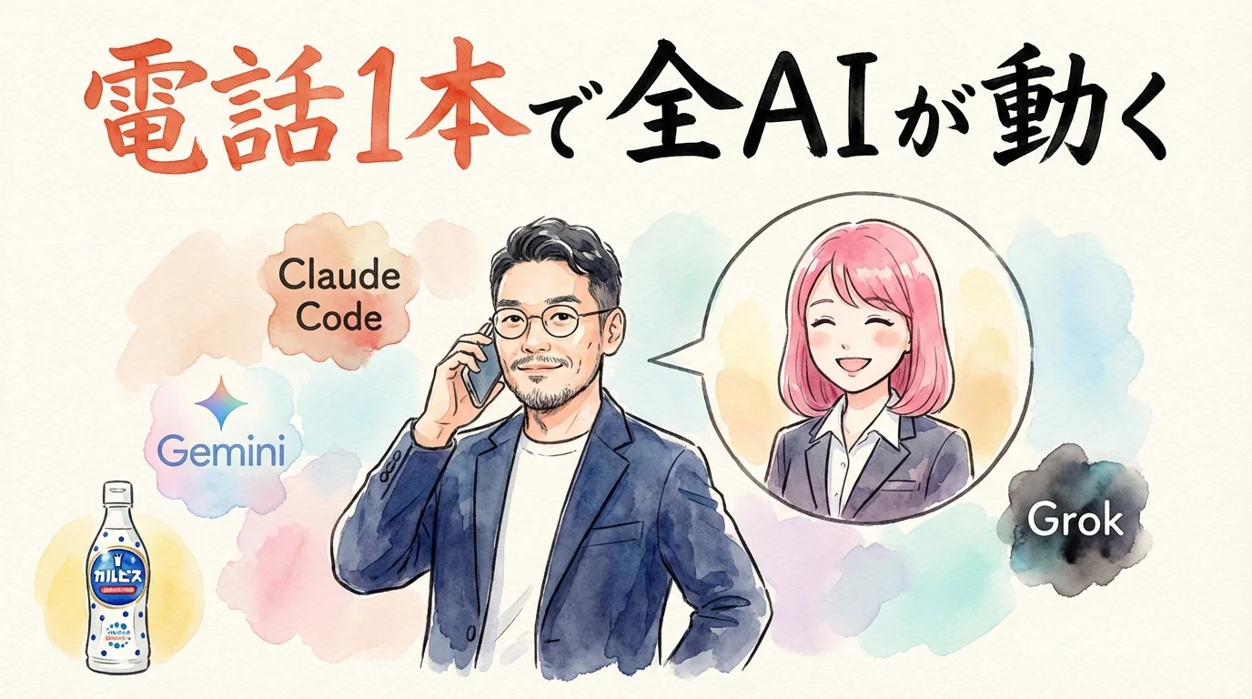 電話1本で全AIが動く グラレコ全体図解
