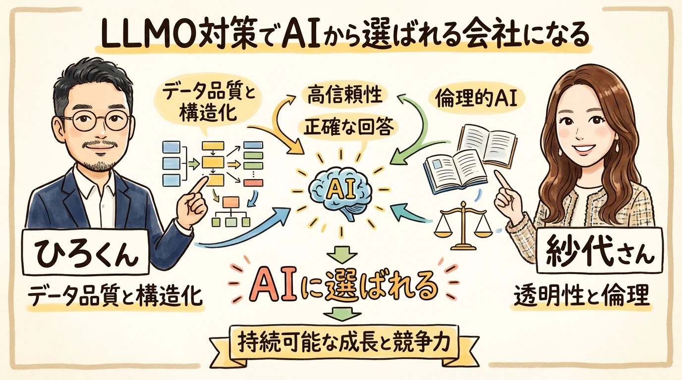 ひろくん×田中紗代さん LLMO対策でAIから選ばれる会社になる 全体図