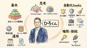 Claude Code設定13選 全体図解