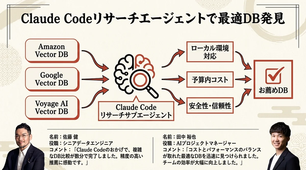 Claude Codeリサーチエージェントで最適DB発見