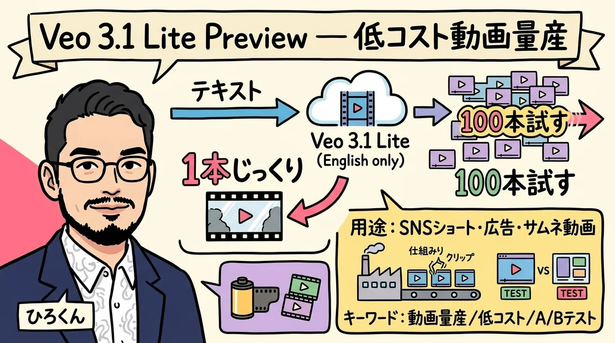 Veo 3.1 Lite 動画生成