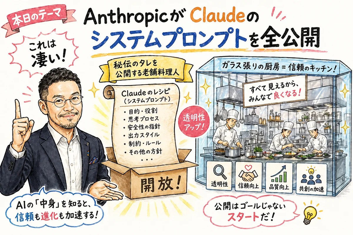 Anthropic Claudeシステムプロンプト公開のグラレコ