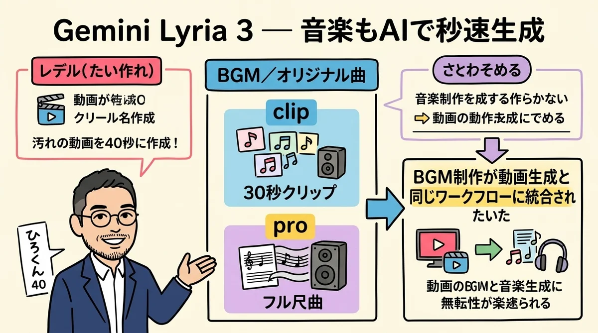 Gemini Lyria 3 音楽生成