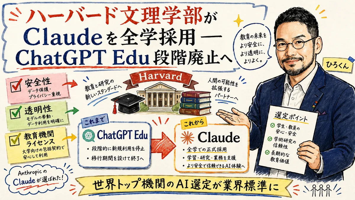 ハーバード Claude採用 ChatGPT Edu廃止