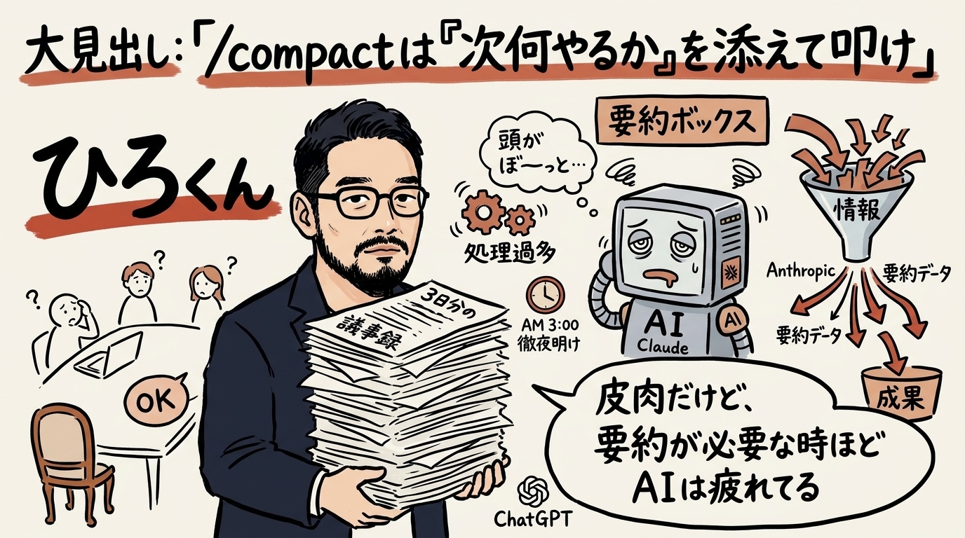 /compact 要約の罠 疲れたAI