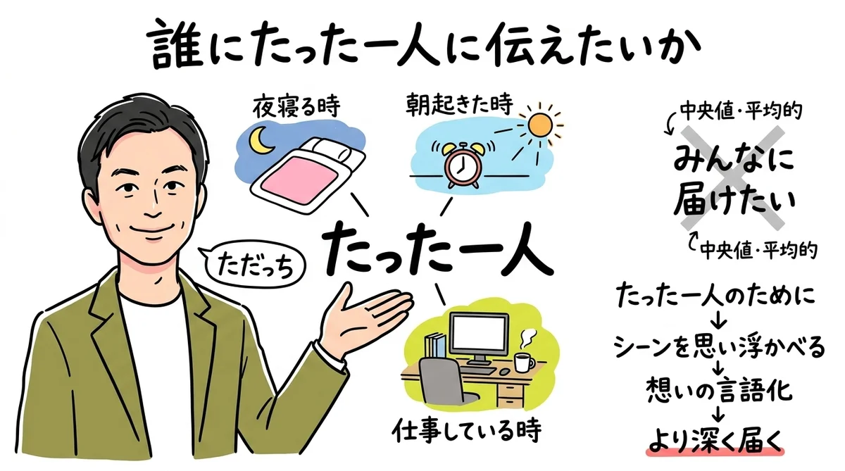 誰にたった一人に伝えたいか ただっちのマーケティングの核