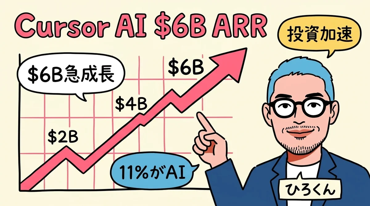 Cursor AI ARR 6B Uber Claude Code グラレコ