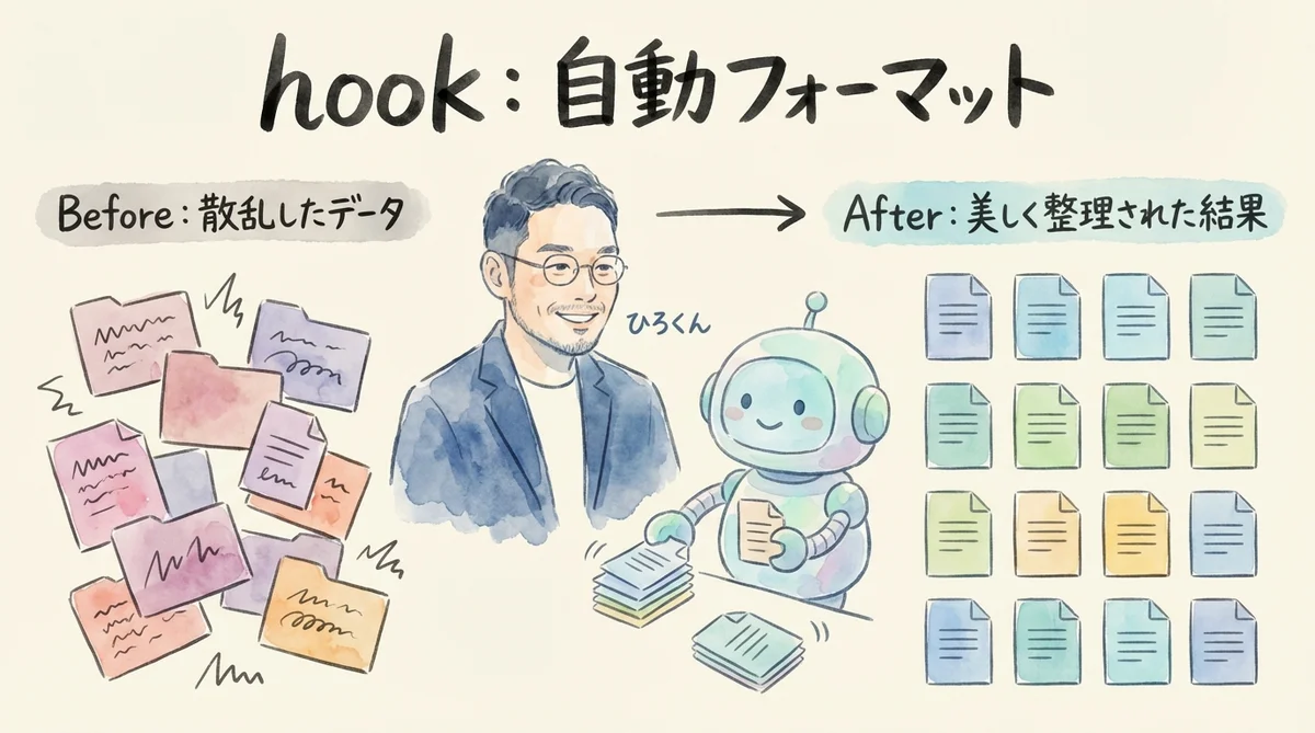 【5】hook: 自動フォーマット — ファイルの見た目を自動で整える