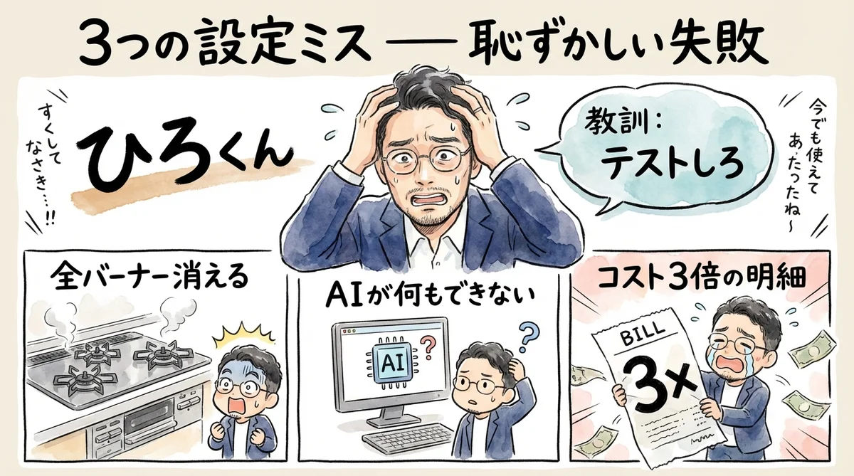 恥ずかしいけど正直に話す — 私の設定事故3つ
