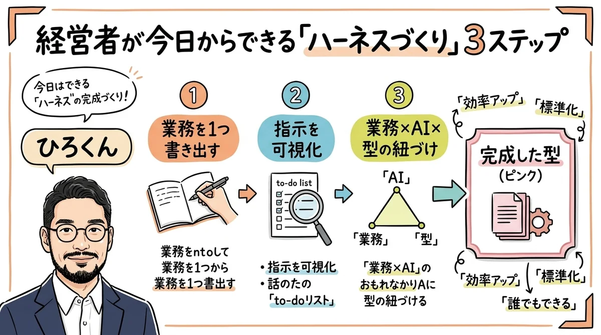 経営者が今日からできるハーネスづくり3ステップ