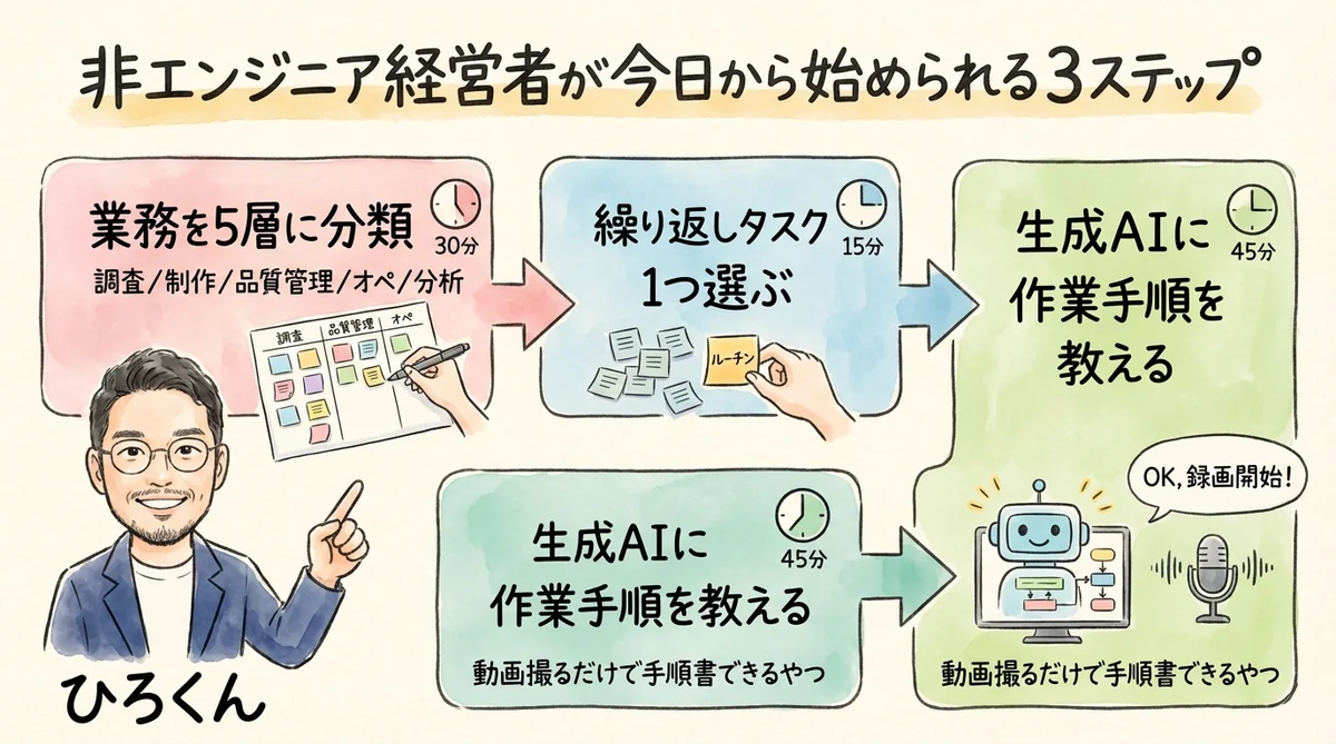 今日から始められる3ステップ