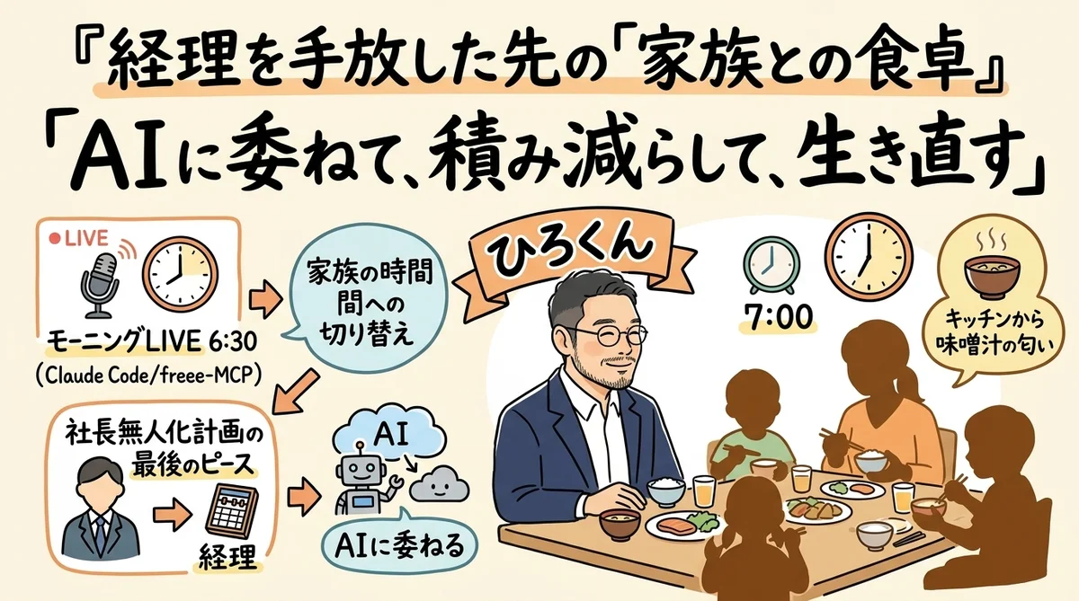 経理を手放した先にある「家族との食卓」