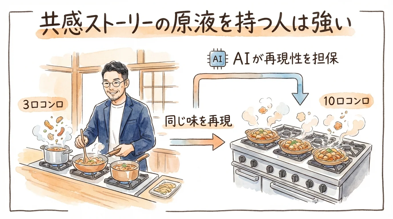 共感ストーリーの原液から無限にコンテンツが展開するコラム図解