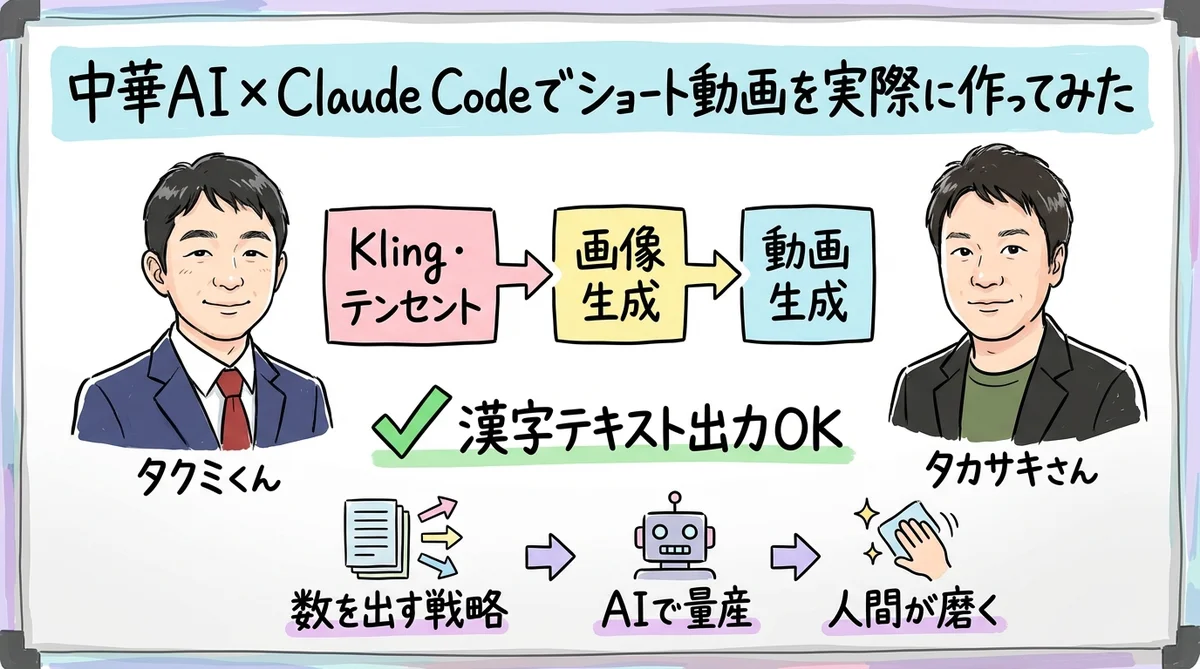 中華AI×Claude Codeでショート動画を実際に作ってみた グラレコ図解