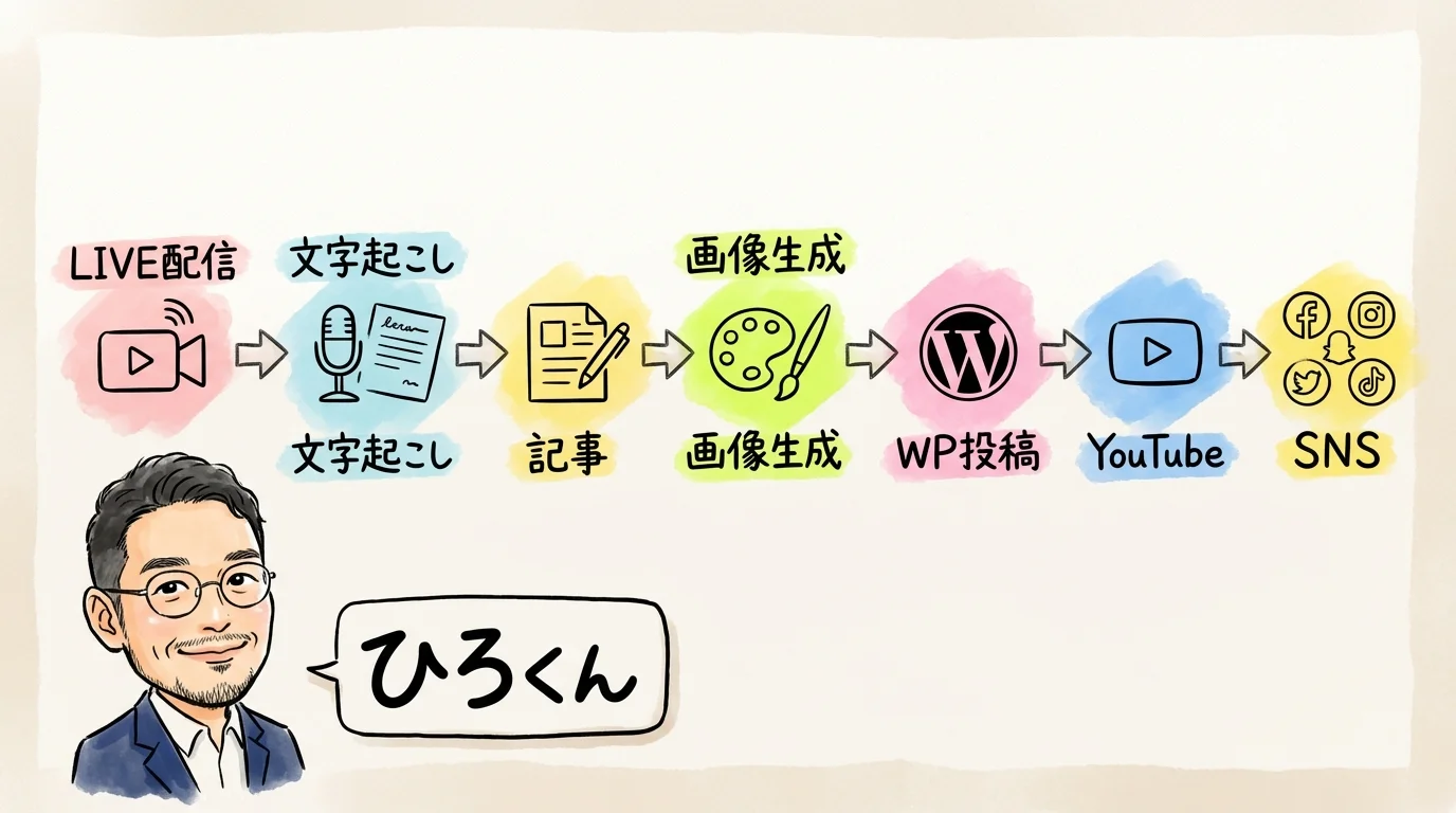 LIVE→ブログ全自動パイプライン