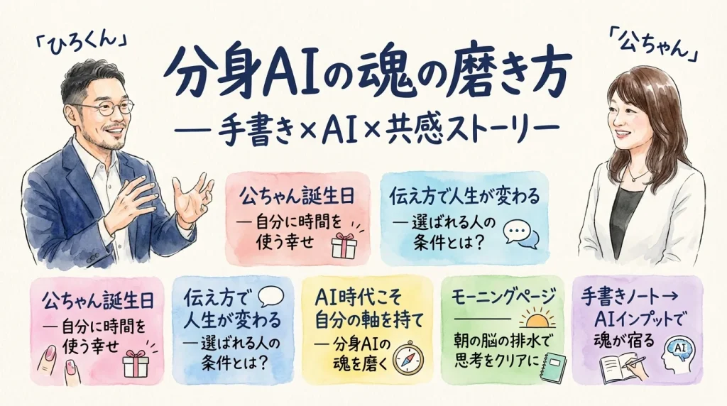 分身AIの魂の磨き方 全体像グラレコ