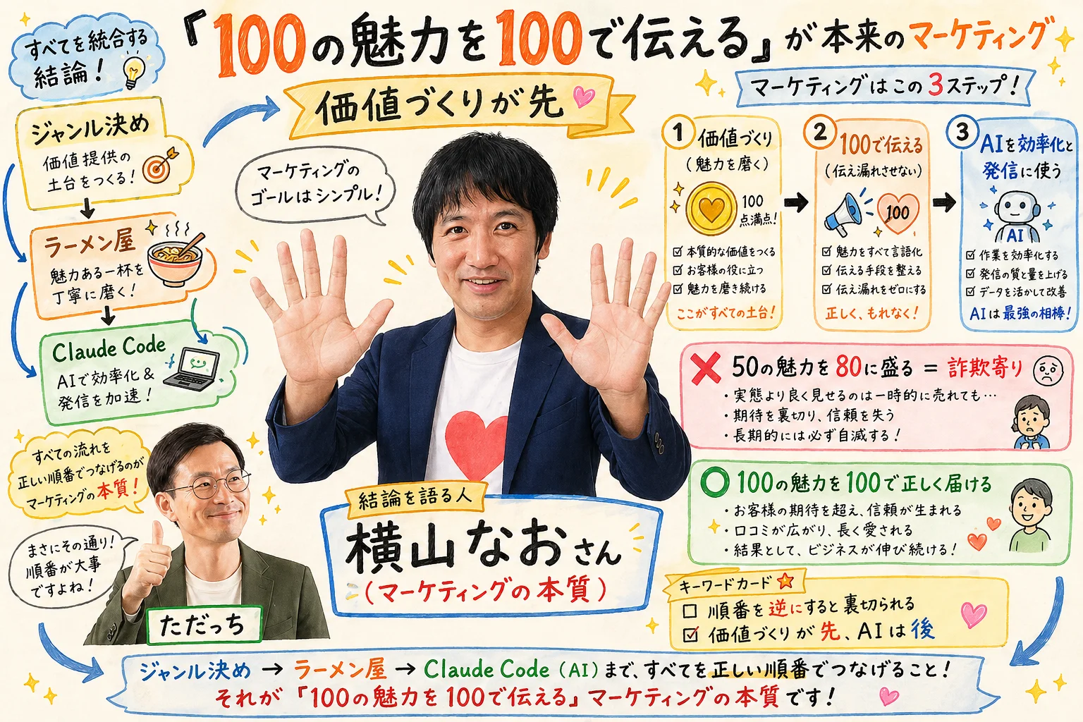 マーケティングとは「100の魅力を100で伝える」仕事｜価値づくりが先