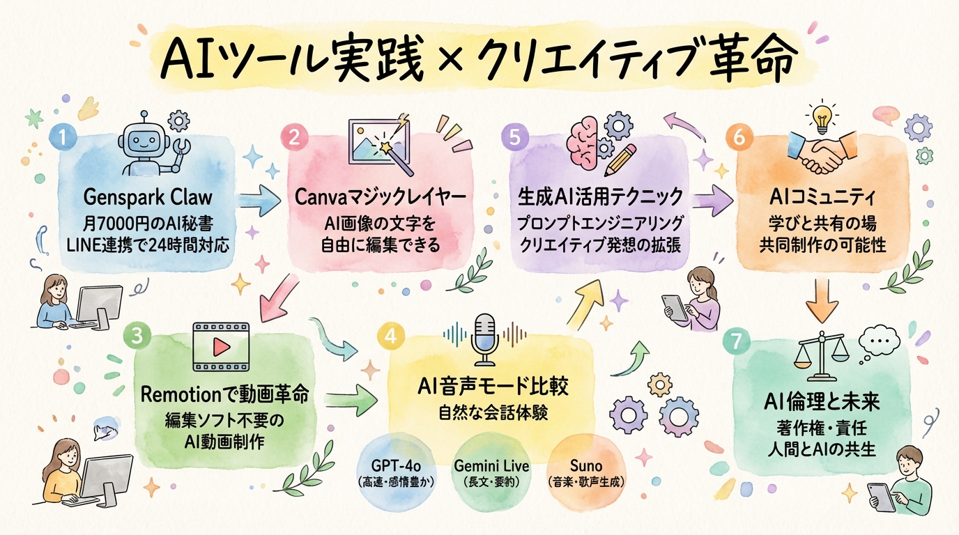 AIツール実践 × クリエイティブ グラフィックレコーディング図解