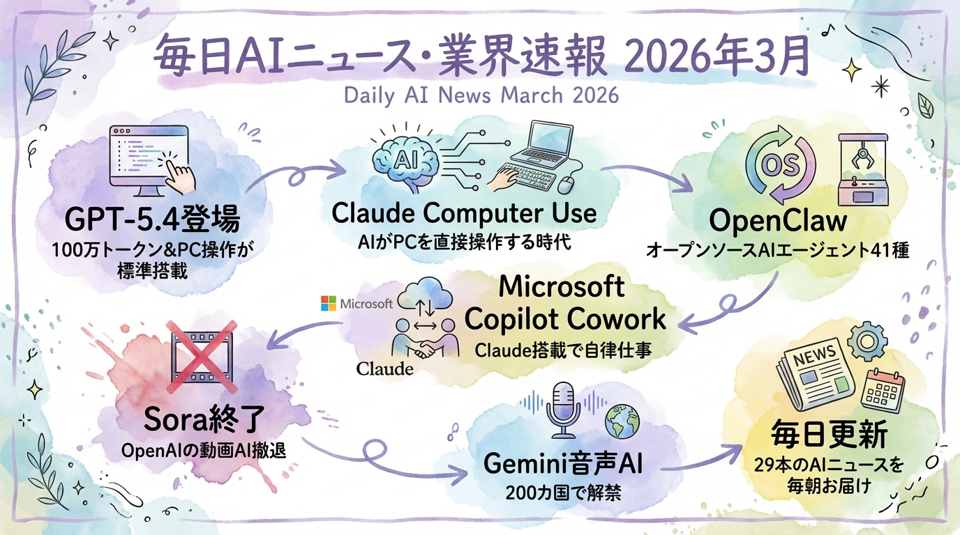 毎日AIニュース・業界速報 グラフィックレコーディング図解