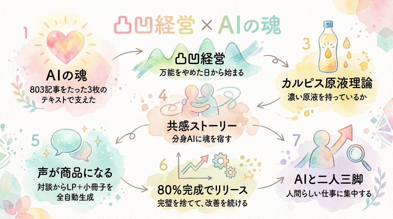 凸凹経営 × AIの魂 グラフィックレコーディング図解