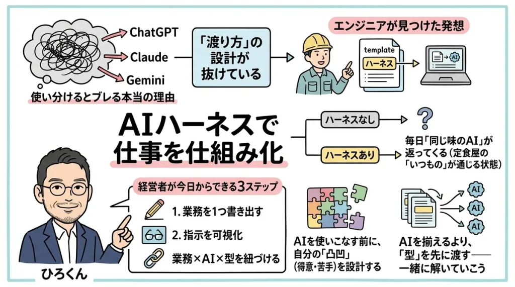 AIハーネスで仕事を仕組み化｜全体図解