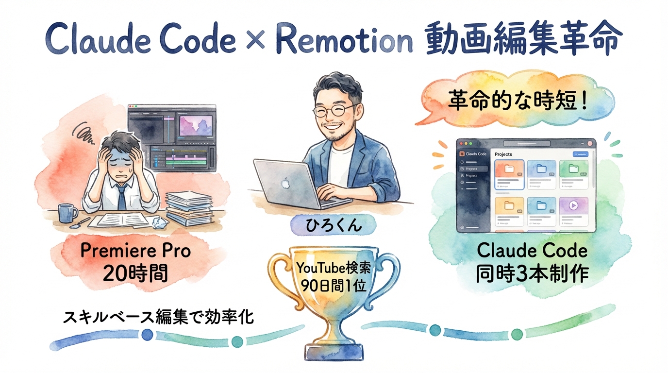 検索1位を90日キープ！Claude Code×Remotionで動画編集革命【AI経営術LIVE #2】 グラフィックレコーディング図解