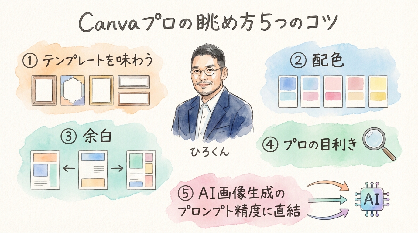 Canva活用術｜デザインに迷う時間が激減する「プロの眺め方」5つのコツ グラフィックレコーディング図解